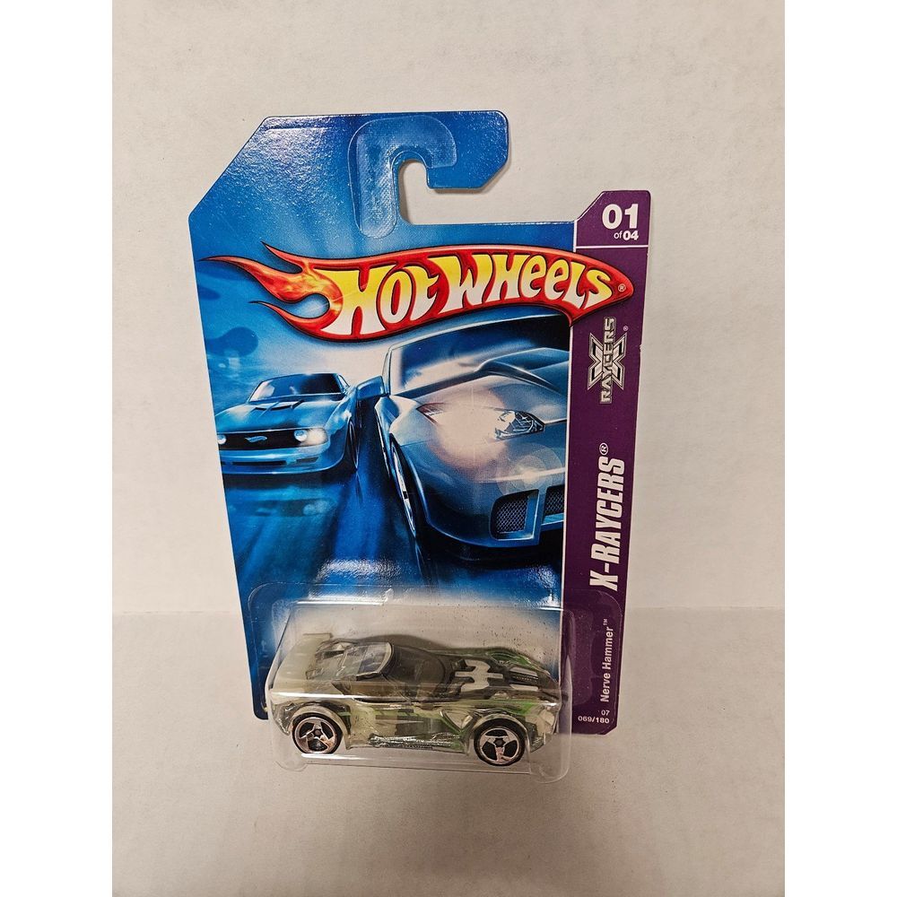 2007 Hot Wheels #69 X-Raycers 1/4 NERVE HAMMER Transparent‎ Clear w/Chrome